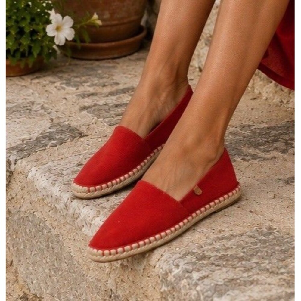 Verbenas Women’s Carmen Suede Espadrilles Shoes Bright Red Size 8 Eu 39